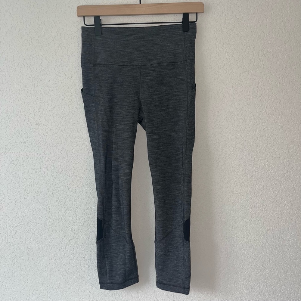 Lululemon Pace Rival High-Rise Cropped Grey Leggings 22” - Picture 3 of 5